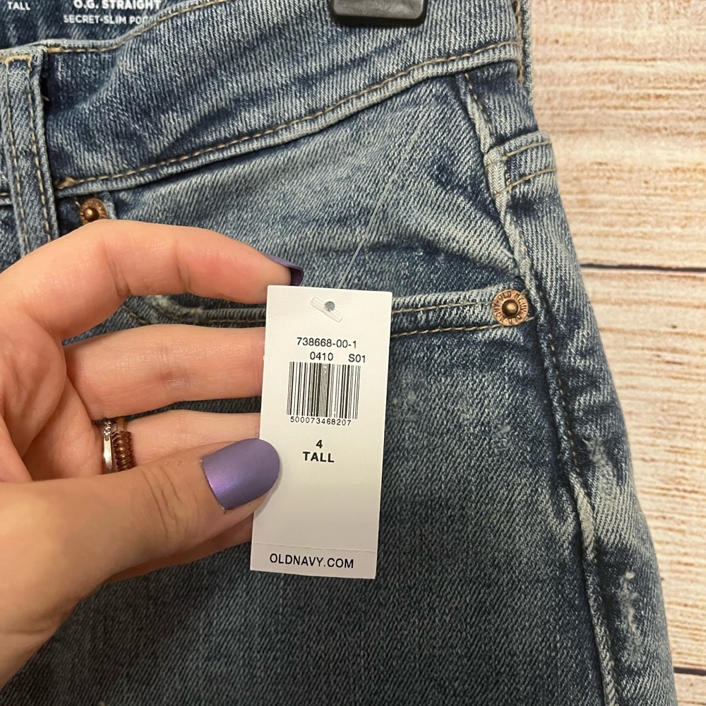 NWT Old Navy Tall High-Rise Curvy OG Straight Denim Jeans Size 4 - Picture 5 of 9
